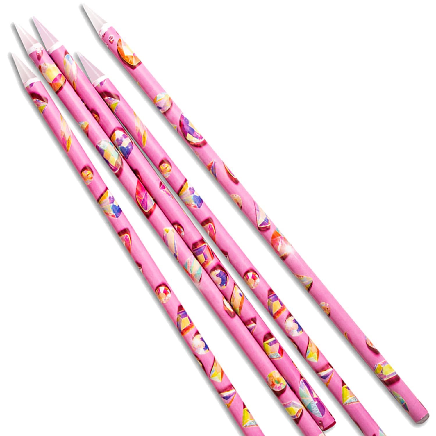 5pcs Nail Dotting Rhinestone Picker Tool, Self-Adhesive Wax Pencil for Rhinestones Nail Charms Gems, Nail Art Tools Diamond Art Accessories,Wax Pen Diamond Painting Tools for Bedazzler Bedazzling Kit