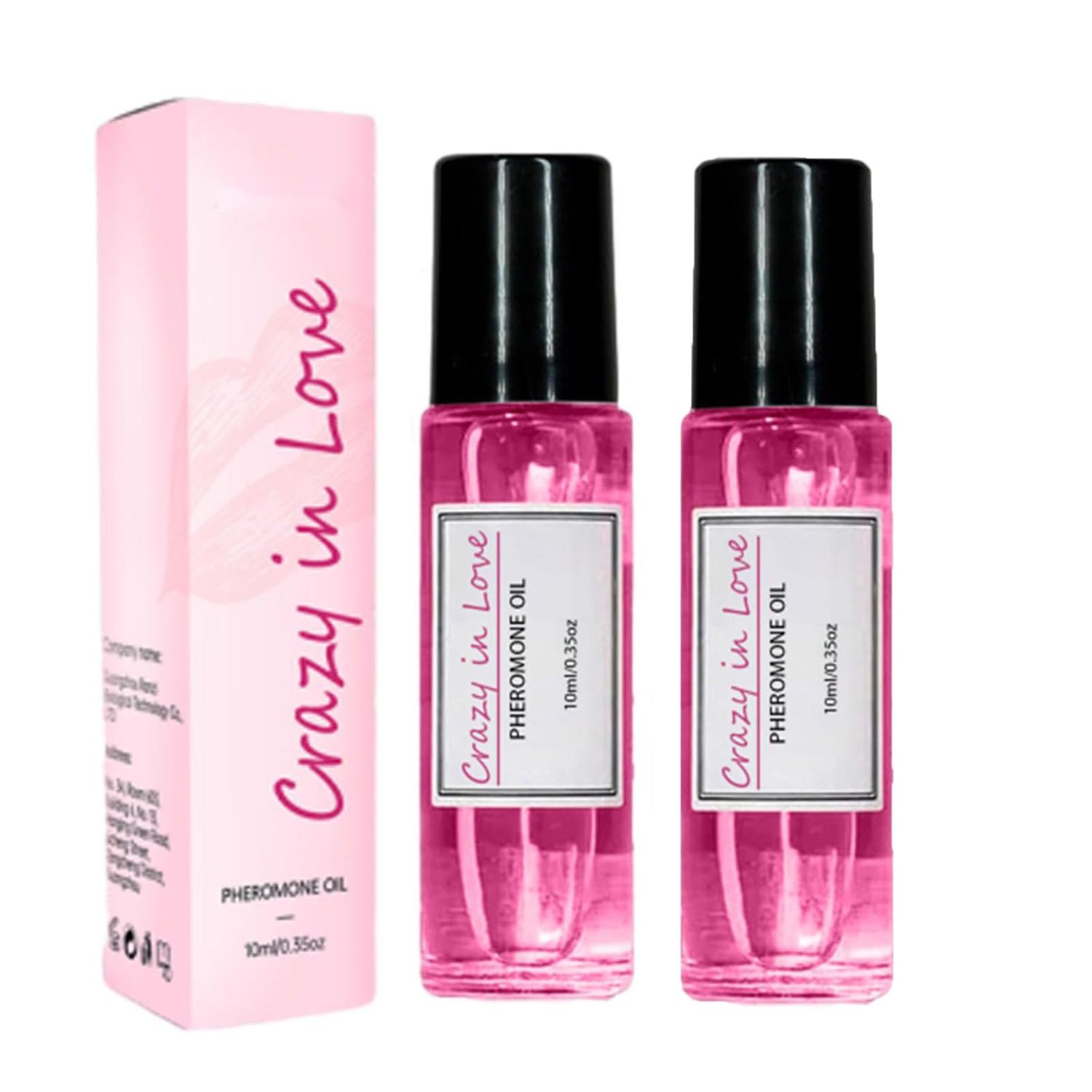 Raipult Crazy in Love Roll On Oil, 2PCS Pheromone Perfume For Women,Crazy in Love Pheromone Oil,Long-Lasting Portable Roll On Perfume