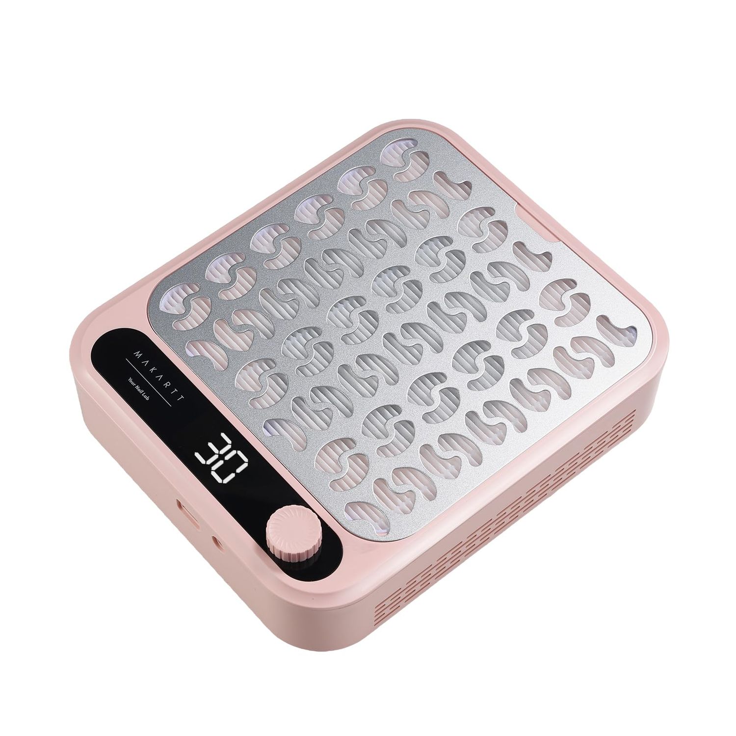 Makartt Nail Dust Collector,Professional Powerful Suction Larina Vacuum Fan Dust Cleaner with LED Display, Adjustable Speed, Reusable Filter for Acrylic Nails Polishing Manicure Salon Home Pink