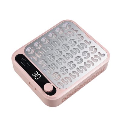Makartt Nail Dust Collector,Professional Powerful Suction Larina Vacuum Fan Dust Cleaner with LED Display, Adjustable Speed, Reusable Filter for Acrylic Nails Polishing Manicure Salon Home Pink
