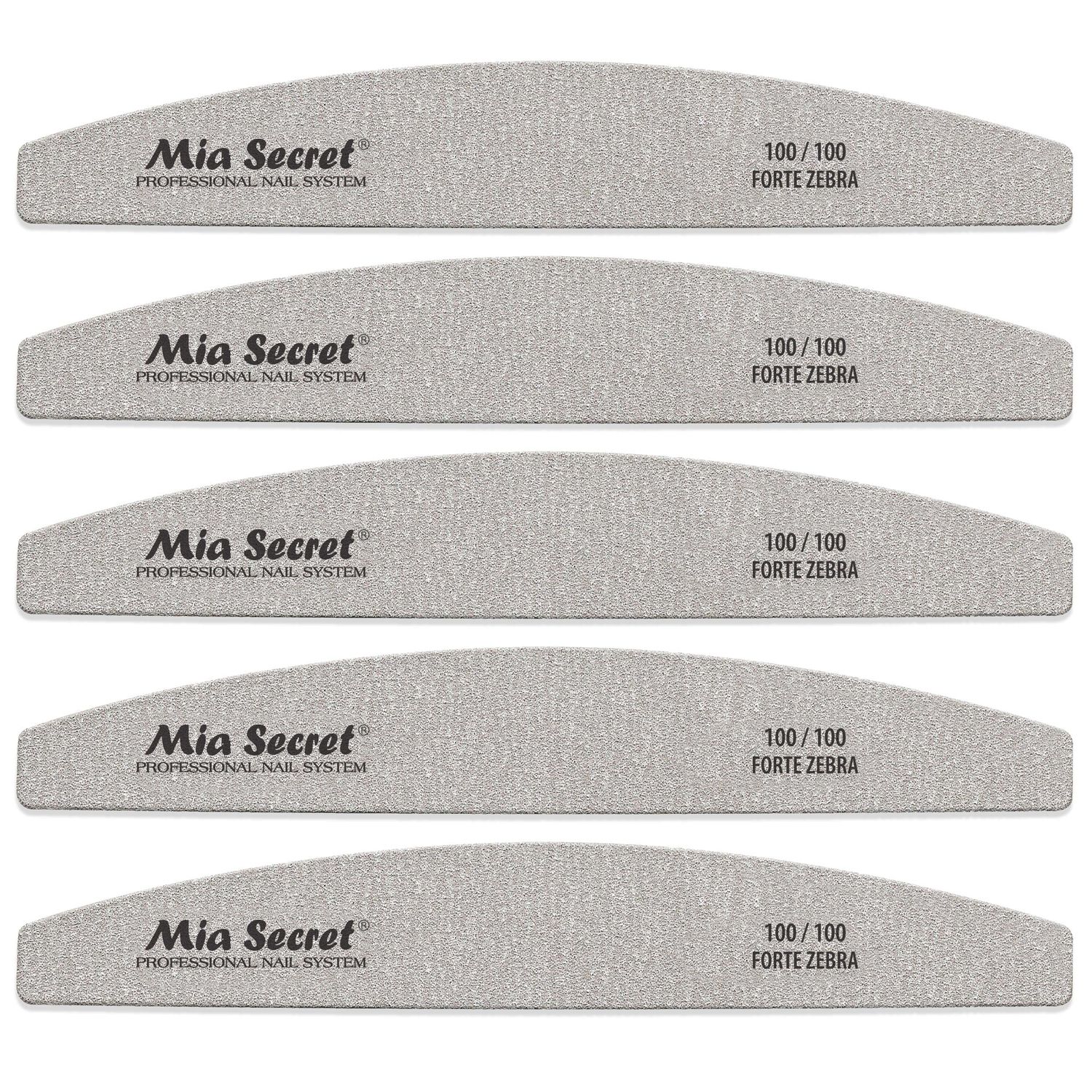 Forte Zebra Halfmoon Nail File 100/100 Pink Center 5 pack