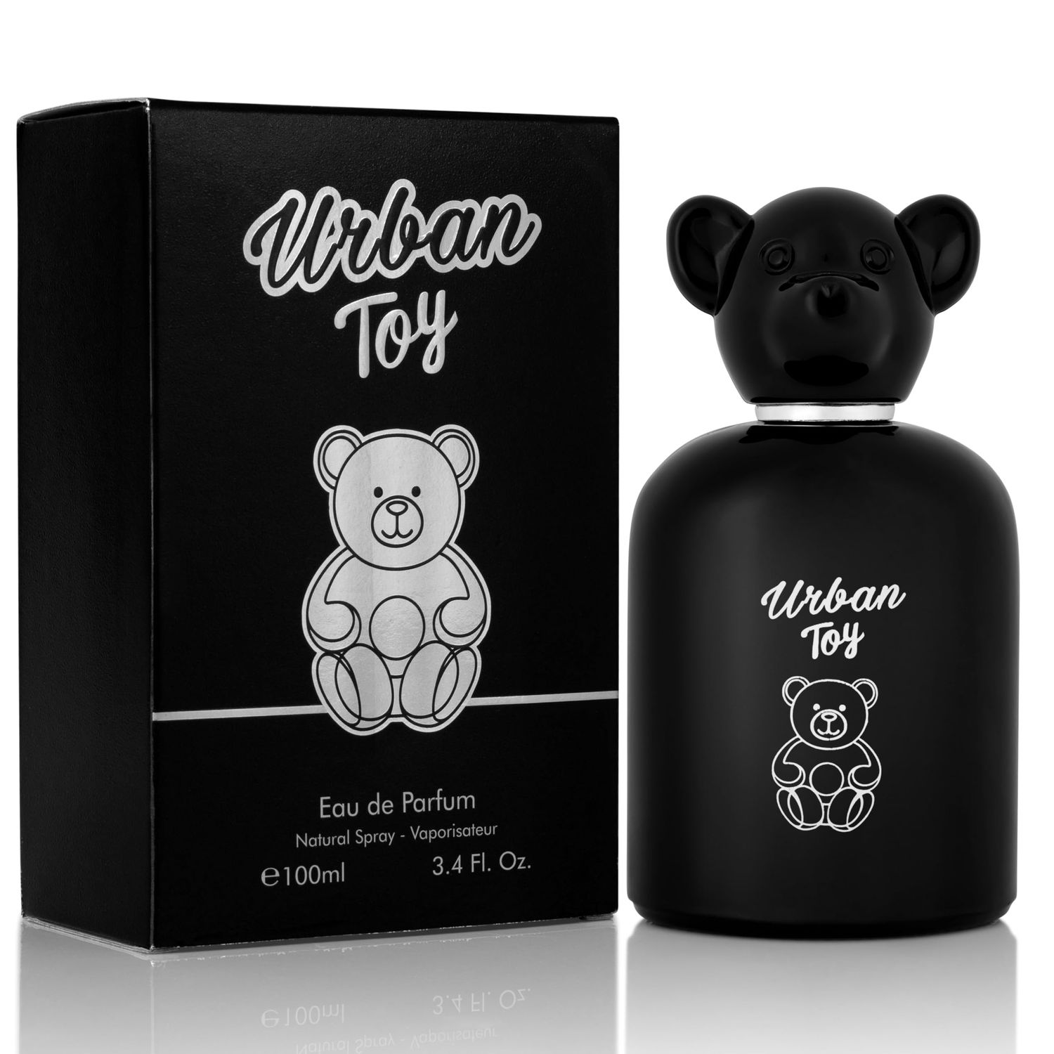 Urban Toy Eau De Parfum for Men 3.4 fl Oz - Top Notes of Italian Bergamot, Green Pear, Elemi, Pink Pepper &amp; Indonesian Nutmeg - Base Accords of Haitian, Cashmeran, Sandalwood &amp; Amber - 100ml Bottle