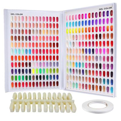 308 Nail Color Chart Display, UV Gel Polish Book Nail Painting Practice Design Board, Fake Tips Nails Sample Display Nail Art for Nail Salons, DIY Nail Art at Home