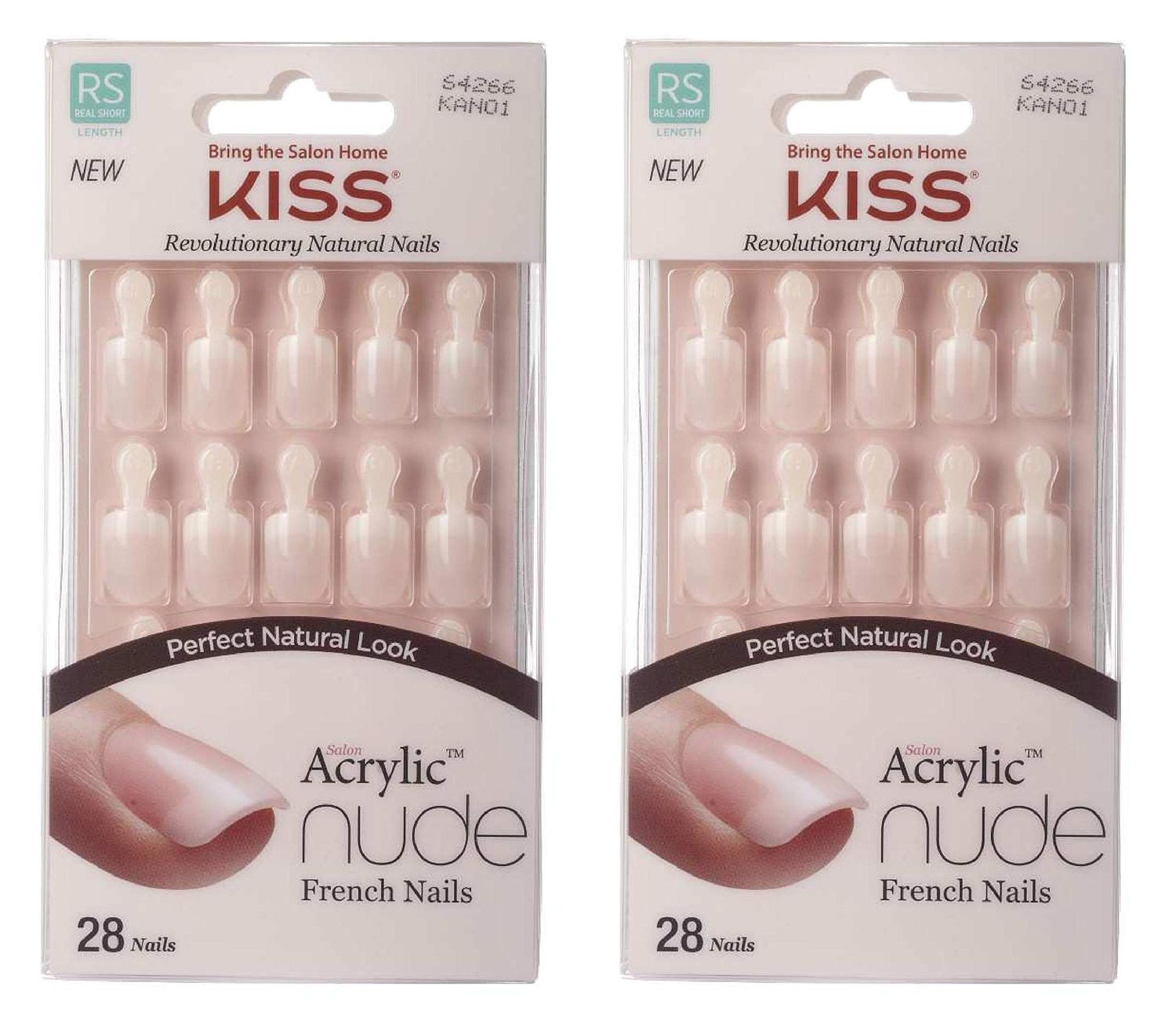 KISS Salon Acrylic Nude, 28 Count (Pack of 2)