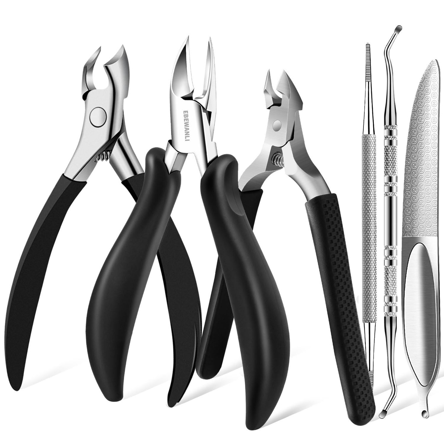 EBEWANLI Thick Toenail Clippers for Seniors Thick Toenails or Ingrown Nails, Curved Blade Heavy Duty Toenail Clippers Cutter, Sharp Nail Nippers Cuticle Trimmer, Large Toe Nail Clippers for Men, Women