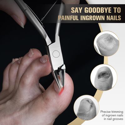 FERYES Ingrown Toenail Clippers Straight Blade Toe Nail Clippers for Thick Nails for Seniors, Stainless Steel Nail Clippers for Thick Toenails - Ultra-Slim 16mm Blade Fingernail Clippers