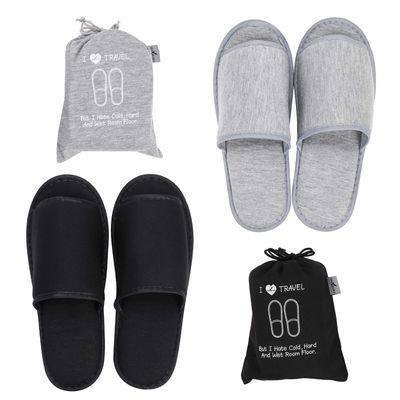 Ibluelover 2 Pairs Portable Travel Slippers Open Toe Sandals Spa Hotel Slippers Guest Room Indoor House Slipper Business Trip Flight Shoes Footwear Gift (As photo)
