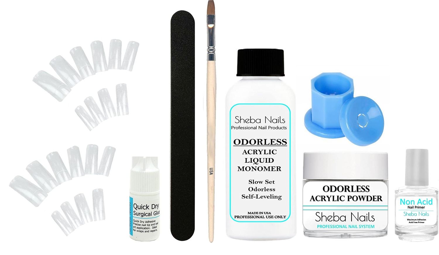 SHEBA NAILS State Board Sealed Odorless Nail Acrylic Intro Kit