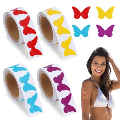 Whaline 400 Pieces Butterfly Tanning Sunbathing Stickers Body Stickers for Tanning Self Adhesive Tanning Decals for Adults and Children Summer Beach Outdoor Indoor Salon Party Supplies