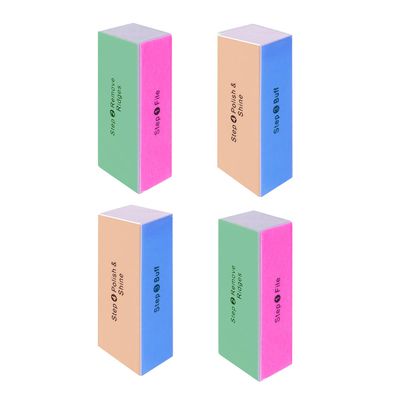 SKYPIA 4 Way Nail Buffer Block Nail Files and Buffers, Smooth &amp; Buff &amp; Shine Professional Nail Files (4 Counts)