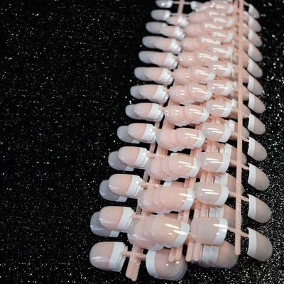 240 Pcs Pink French Short Fake Nails,Acrylic Full Cover Nails Including 12 Different Sizes, Nails Tips Fake Nails (pink)