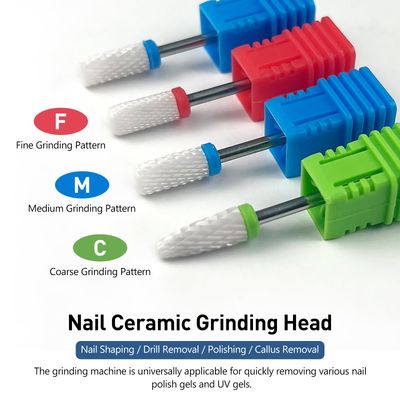 4 Pcs Ceramic Nail Drill Bits Set, 2.35mm (3/32) Professional Acrylic Nail File Drill Bit for Manicure Pedicure Cuticle Gel Nail Polishing