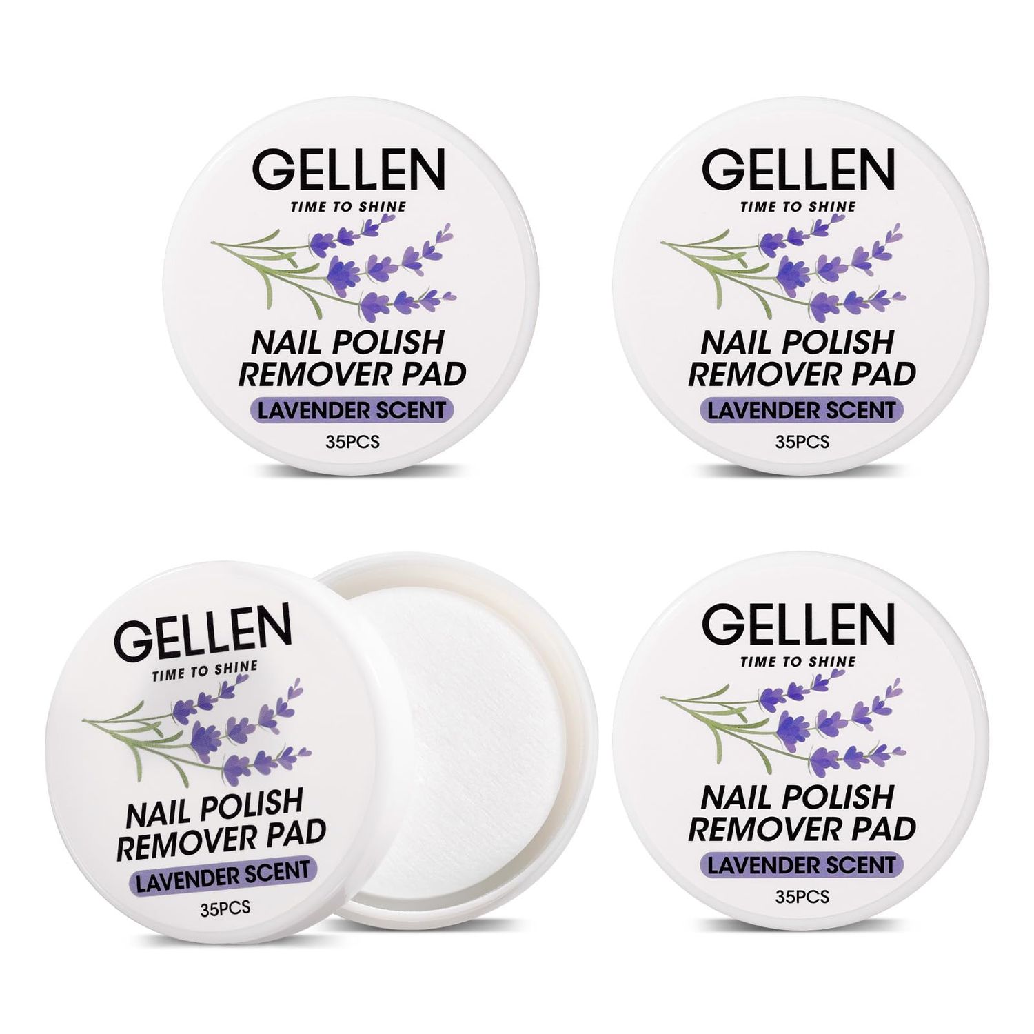 Gellen Nail Polish Remover Wipes, Non-Acetone Traditional Nail Polish Remover Pads, 140pcs Travel Wets Bulk Set For Clearing Regular Manicure Salon Home, Lavender Scent