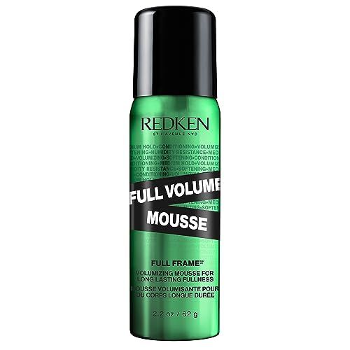 Redken Full Volume Mousse | For All Hair Types | Volumizing Hair Mousse | Adds Maximum Body &amp; Lift to Lengths and Ends | Moisturizes Hair and Protects Against Heat &amp; Damage | Medium Control | 2oz