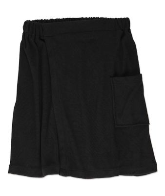 DII Mens Terry Shower Wrap Collection Adjustable with Velcro and Pocket, 54x20, Black