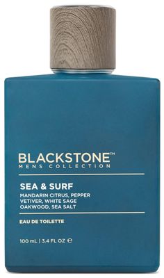 Blackstone Mens Collection Eau de Toilette - Sea &amp; Surf | Mens Fragrance, Fresh &amp; Long-Lasting Cologne with Mandarin, Sea Salt, Oakwood &amp; Sage | Everyday Fragrance, Travel Size (3.4 Fl Oz)