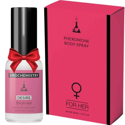 VIROCHEMISTRY Pheromones For Women (DESIRE) Body Spray - Elegant, Ultra Strength Organic Human Pheromones Fragrance Body Spray 50mL - Human Grade Pheromones to Attract Men