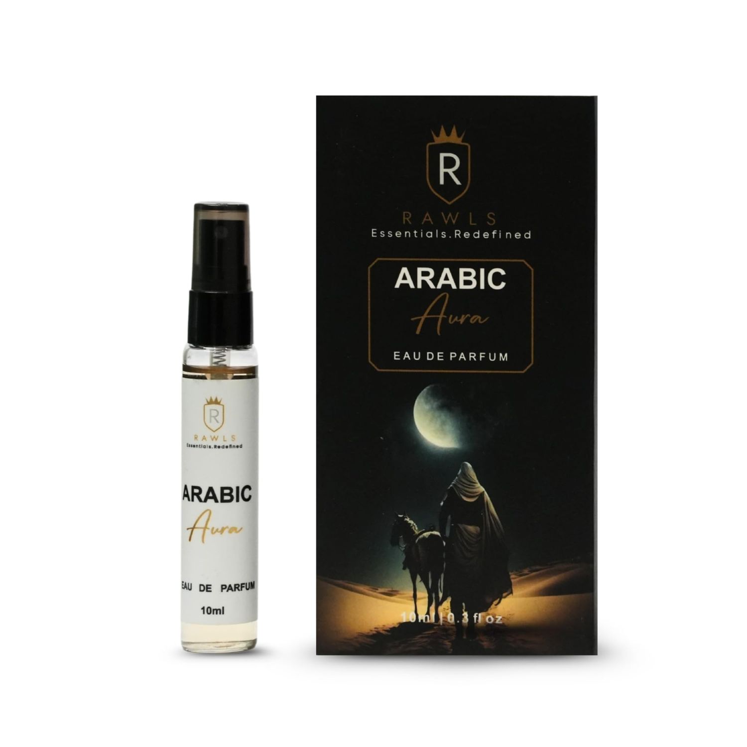RAWLS Arabic Aura Eau de Parfum - Unisex Perfume with Pear, Jasmine, Vanilla &amp; Cedarwood - Long-Lasting Arabic Fragrance for Men &amp; Women - 10ml