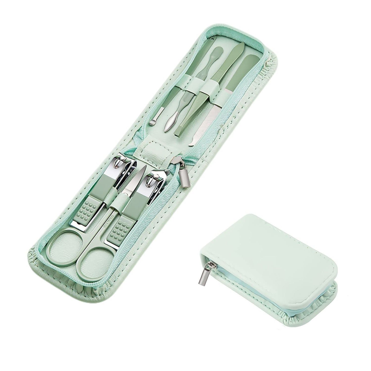 Manicure Set Nail Clippers Pedicure Kit -7 Pieces Stainless Steel Travel Nail Kit, Professional Grooming Kits, Manicure Kit with Zipper Portable Travel Pack