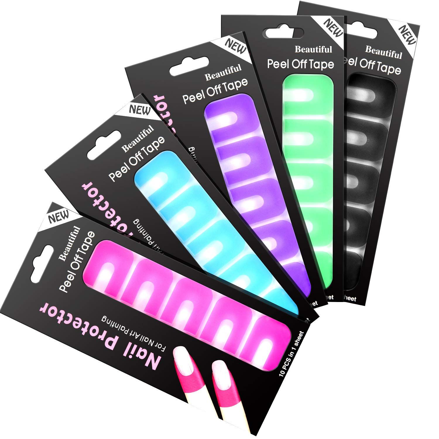Outus 150 Pieces U Shape Nail Polish Protector Guards Spill Proof Stickers Peel Off for DIY