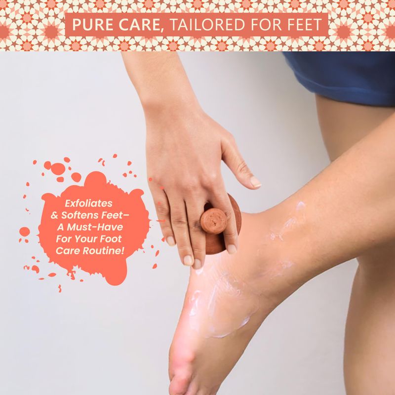 Natural Terracotta Pumice Stone for Feet - Handcrafted Foot Scrubber &amp; Callus Remover with Gentle Exfoliation and Ergonomic Design for Smooth, Soft &amp; Refreshed Feet - for a Spa-Like Pedicure