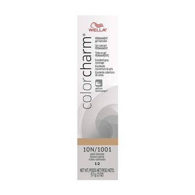 COLORCHARM Permanent Gel |Hair Color for Gray Coverage| 10N Satin Blonde | 2 Fl Oz