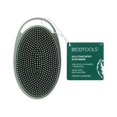 EcoTools Silicone Body Scrubber, for Gentle Cleansing &amp; Exfoliating, 2-in-1 Silicone Scrubber &amp; Body Massager, Hygienic &amp; Durable Bath Accessory, Eco Friendly, Vegan, &amp; Cruelty Free, 1 Count