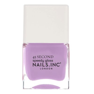 Nails Inc 45 Second Speedy Gloss, House Hunting In Holland Park, Lilac, No Chip, Long Lasting, Quick Dry, Air Dry, Professional Manicure &amp; Pedicure, Fingernail &amp; Toenail, Vegan Nail Polish, 0.47 Fl Oz