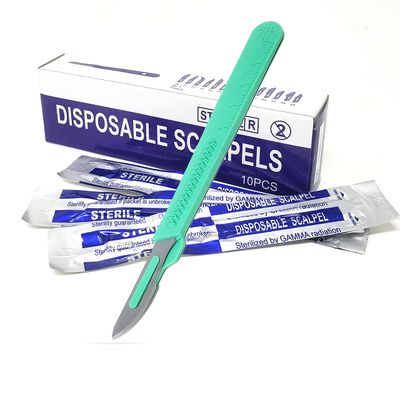 Disposable Sterile Razor Scalpel 23, Podiatry &amp; Dermaplaning Tool, Precision Carbon-Steel Blades with Plastic Handle - Individual Pouches - Exfoliation, Dead Skin/Callus Removing &amp; More - Box of 10