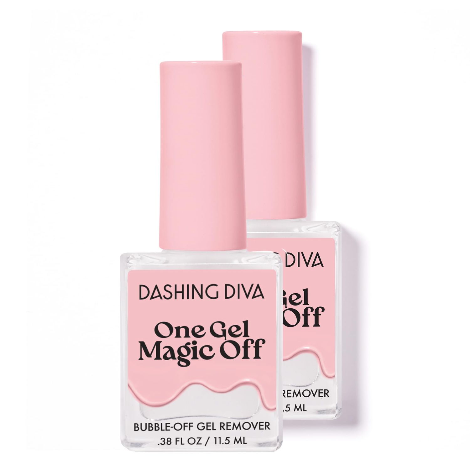 Dashing Diva One Gel Magic Off Gel Polish Remover - Damage-Free Bubble-Off Remover for One Gel - Includes Bonus Tool - 2-Pack