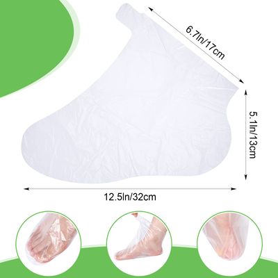 Dansib 1500 Pcs Disposable Plastic Foot Covers for Feet Paraffin Bath Liners for Foot Pedicure Foot Moisturizing Socks Spa Feet Care Hot Wax Therapy Booties Bags Covers with Stickers for Snug Closure
