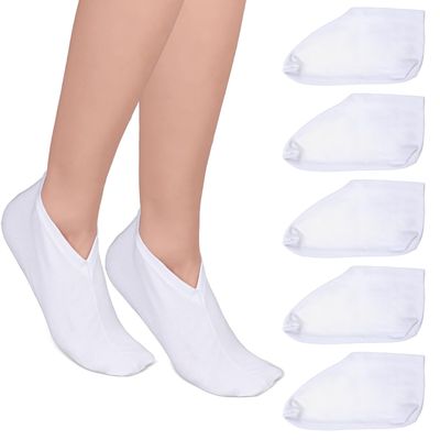 5 Pairs Moisturizing Socks Overnight Sleeping Spa Socks for Dry Feet, Lotion Socks for Dry Cracked Feet, Gel Moisture Enhancing Socks for Foot Care Cosmetic Therapy Socks for Women and Men