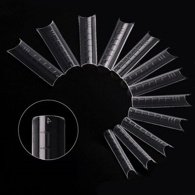 enForten 120PCS Nail Form C Curve U Shape Nail Gel Nail tips Acrylic Nail Forms Clear Fake Nails12 Sizes with Scale