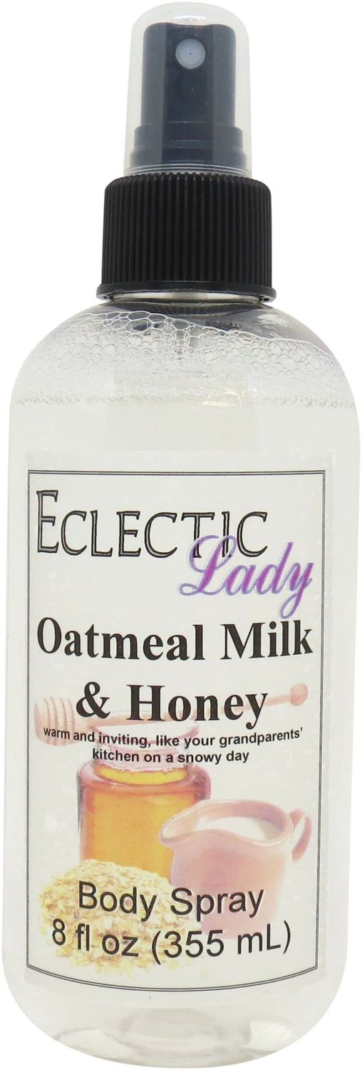 Eclectic Lady Oatmeal Milk And Honey Body Spray, 8 ounces, Body Mist for Women with Clean, Light &amp; Gentle Fragrance, Cologne with Soft, Subtle Aroma For Daily Use