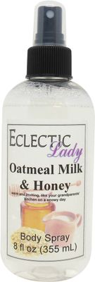 Eclectic Lady Oatmeal Milk And Honey Body Spray, 8 ounces, Body Mist for Women with Clean, Light &amp; Gentle Fragrance, Cologne with Soft, Subtle Aroma For Daily Use