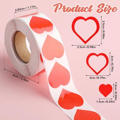AHQiZFX 500 Pcs Heart Shape Tanning Stickers, 1 Inch Red Self-Adhesive Body Stickers for Tanning Beds &amp; Salons, Sunbathing Supplies for Adults &amp; Children