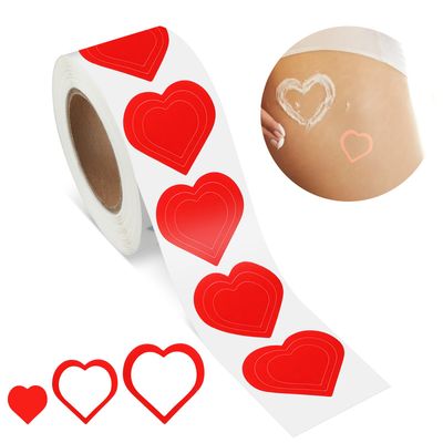 AHQiZFX 500 Pcs Heart Shape Tanning Stickers, 1 Inch Red Self-Adhesive Body Stickers for Tanning Beds &amp; Salons, Sunbathing Supplies for Adults &amp; Children