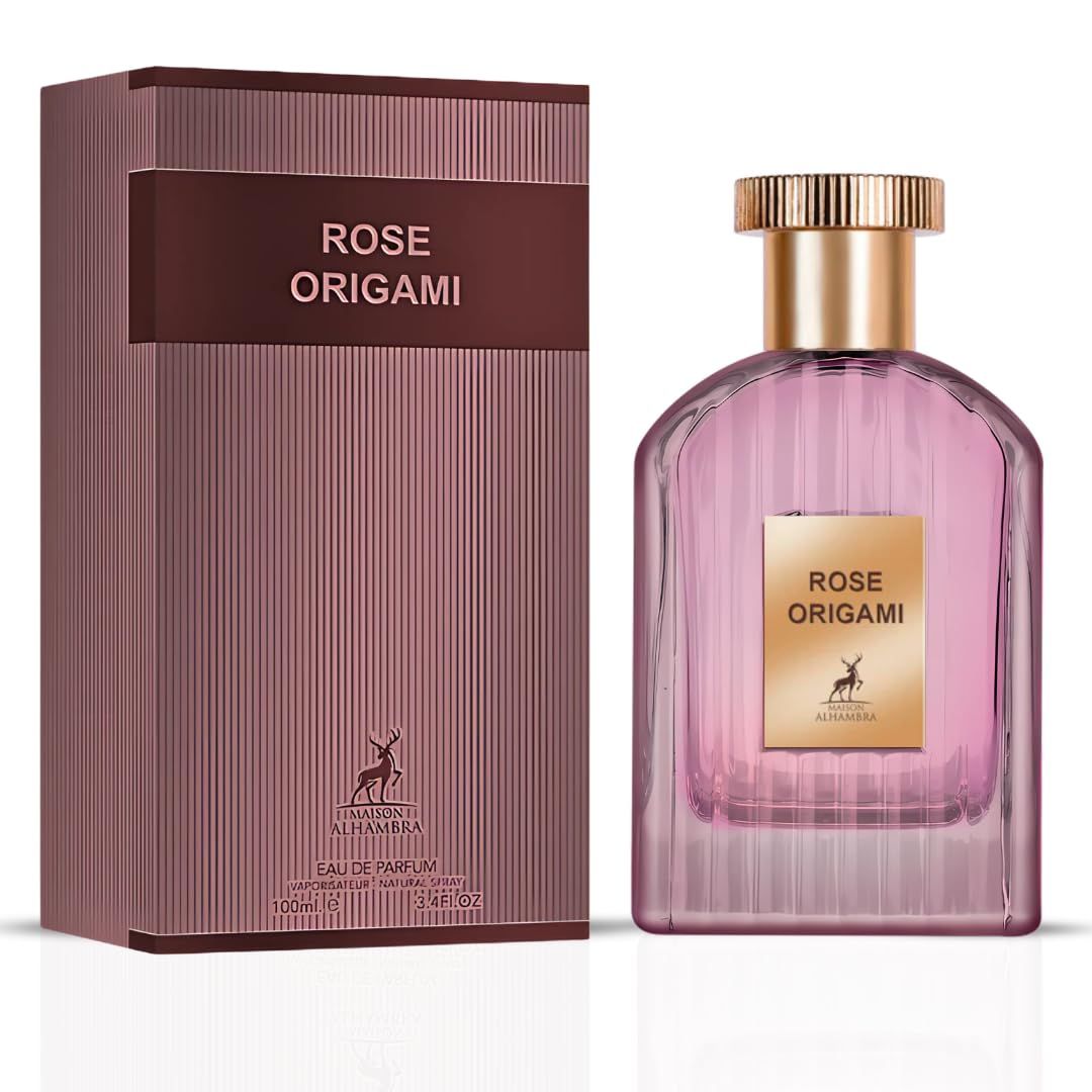 Maison Alhambra Rose Origami for Unisex Eau de Parfum Spray, 3.4 Ounce / 100 ml