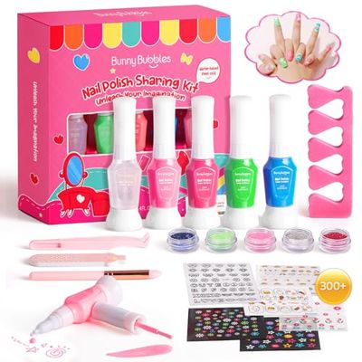 Kids Nail Polish Kit for Girls Gifts- Nails Makeup Toy Set for Kids Birthday Thanksgiving Gift for 7 8 9 10 11 12 Year Old Girls Party Cosmetic, Gel Nails Polish Manicure Girl Stuff