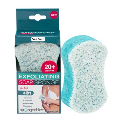 Spongeables Body Wash in a 20 Wash Sponge, Sea Salt, 1 Count