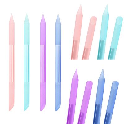 4Pcs Glass Cuticle Pusher, heemeei Dual-Ended Manicure Stick, Crystal Cuticle Pusher Glass File, Professional Precision Filing Cuticle Remover, Manicure Pedicure Tools for Nails and Cuticles Care