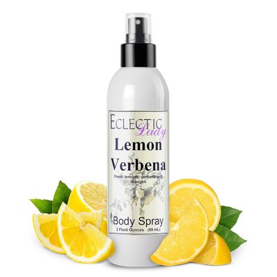 Eclectic Lady Lemon Verbena Body Spray, 2 ounces, Body Mist for Women with Clean, Light &amp; Gentle Fragrance, Cologne with Soft, Subtle Aroma For Daily Use