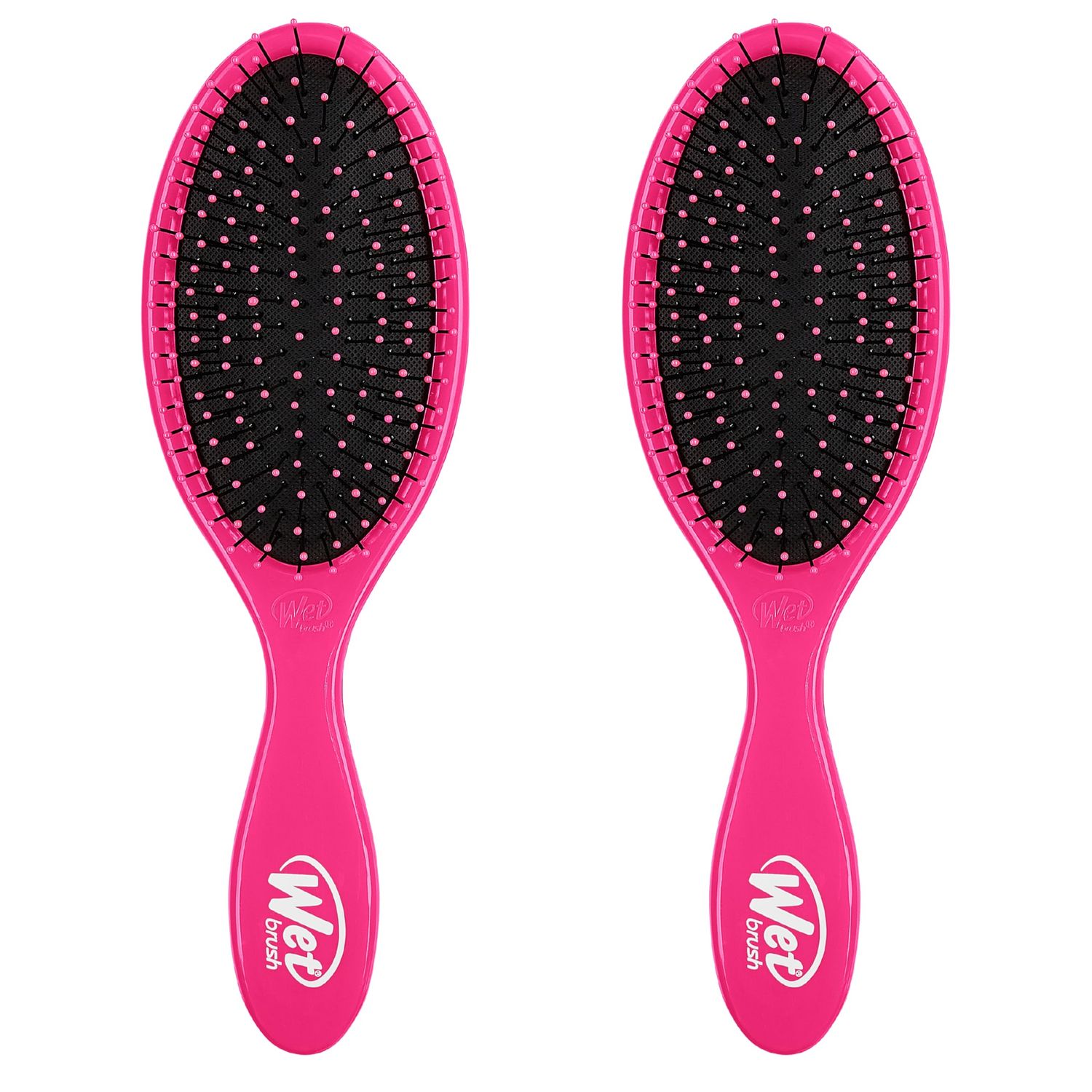 Wet Brush Original Detangler Hair Brush, Pink, Ultra-Soft IntelliFlex Bristles, Detangling Bristles Glide Through Tangles (Wet Dry &amp; Damaged Hair), Women &amp; Men (Pack of 2)