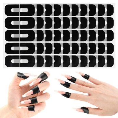 WY LIGHTING LEVEL 100PCS Nail Polish Protector, Gel Nail Sticker, Peel Off Barrier, UV Finger Protection, Skin Cuticle Protector Tape, U-Shaped French Tip Nail Art Accessories DIY