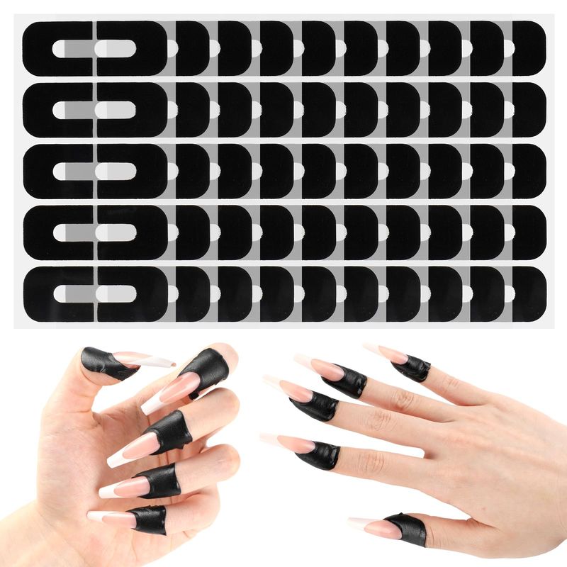 WY LIGHTING LEVEL 100PCS Nail Polish Protector, Gel Nail Sticker, Peel Off Barrier, UV Finger Protection, Skin Cuticle Protector Tape, U-Shaped French Tip Nail Art Accessories DIY
