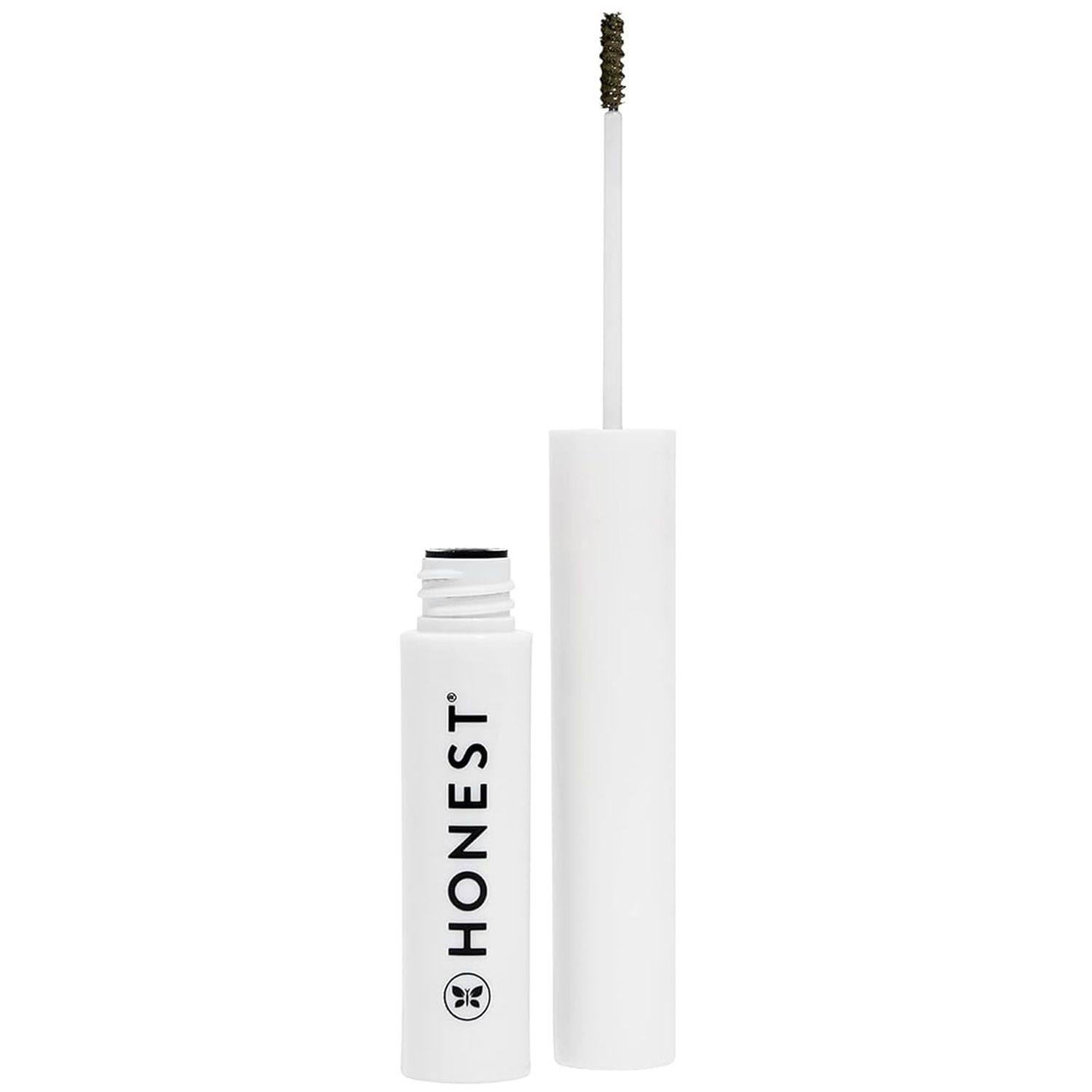 Honest Beauty Honestly Healthy Brow Gel for Fuller Looking Brows | Strengthens Adds Volume | Castor Oil Red Clover Extract | EWG Verified, Vegan, Cruelty Free | Soft Black, 0.05 fl oz