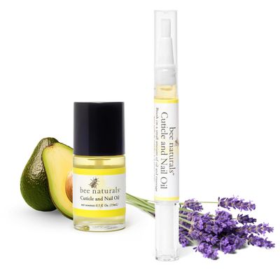 Bee Naturals Nail &amp; Cuticle Oil Kit - Nourishing Nail Strengthener with Vitamin E, Olive &amp; Avocado Oils - Lavender Lemon &amp; Tea Tree Aromatherapy - Easy Pen Applicator for Healthy, Revitalized Nails