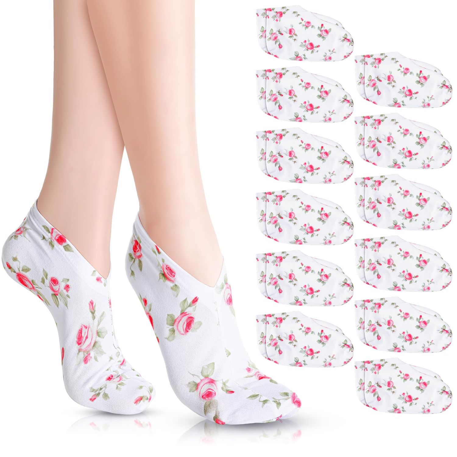 Cotwinter 12 Pairs Moisturizing Socks Overnight for Dry Feet Spa Lotion Sleeping Socks Cosmetic Moisturizing Dry Feet Healing Care for Cracked Skin Women Men