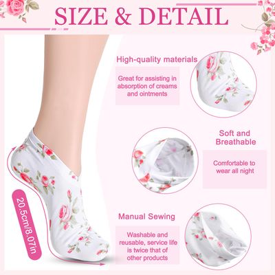 Cotwinter 12 Pairs Moisturizing Socks Overnight for Dry Feet Spa Lotion Sleeping Socks Cosmetic Moisturizing Dry Feet Healing Care for Cracked Skin Women Men