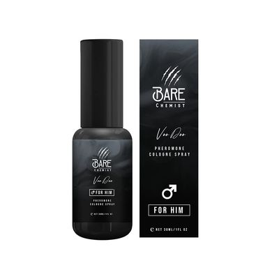 Bare Chemist Voodoo Pheromone Cologne for Him - Long Lasting Formula Pheromone Perfume Oil Spray for Men 1oz. - Spice, Wood, Amber